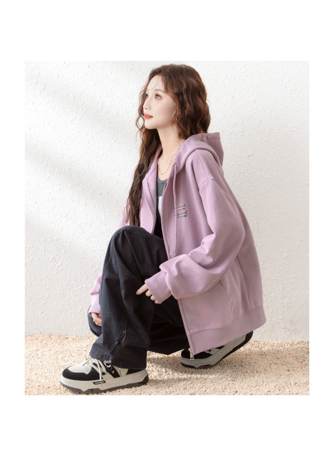 Flying in the snow Women's Coat 2025 Autumn Korean Style Lazy Casual Versatile Hooded Cardigan Top - Image 3