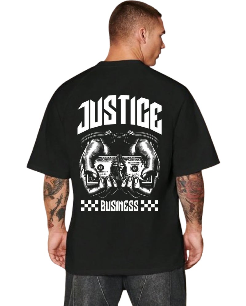 DIVIS Oversized Black Graphic T-Shirt for Men - Image 1