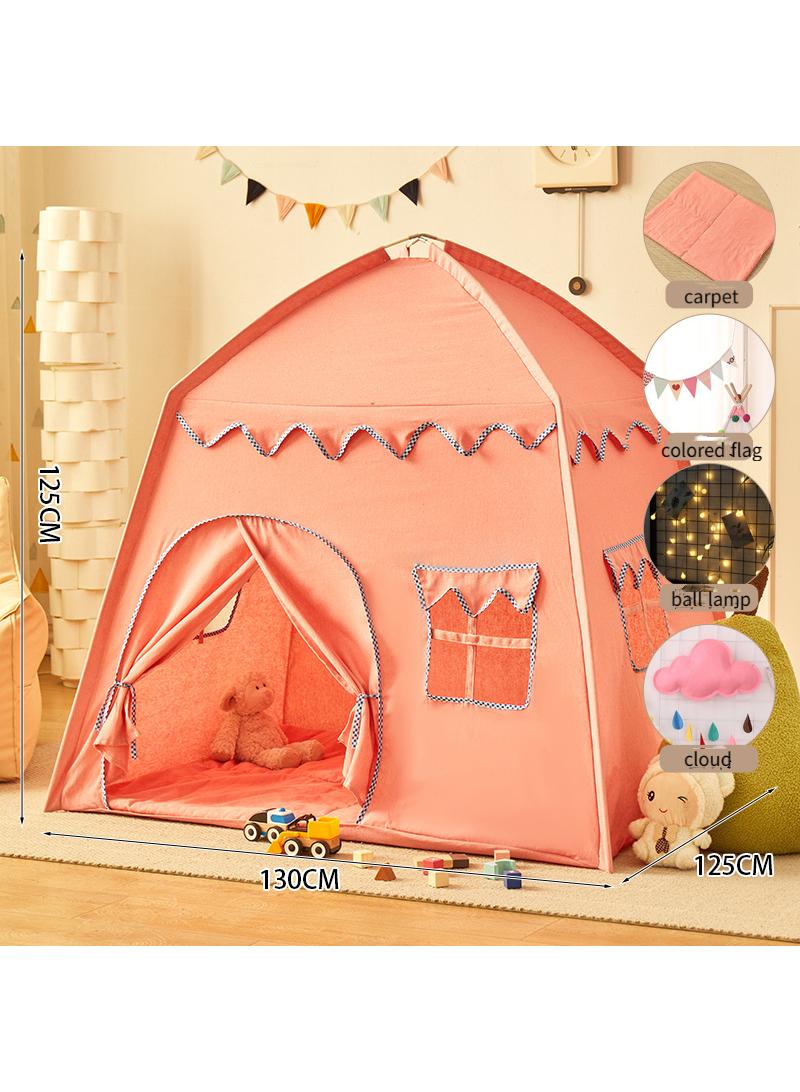 general Kids Princess Tent With Carpet Ball Colored Flag Cloud Tent Game House Girl'S Princess Toy House Boy'S Indoor Small House Children'S Day Gift Birthday Gift - Image 1