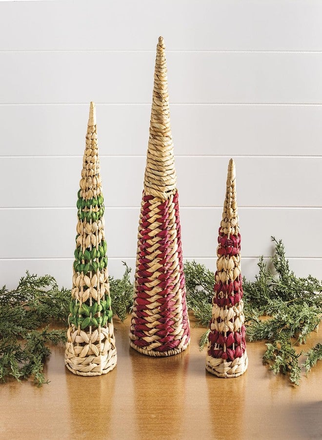 Mud Pie Christmas Woven Cone Tree Set - Image 2