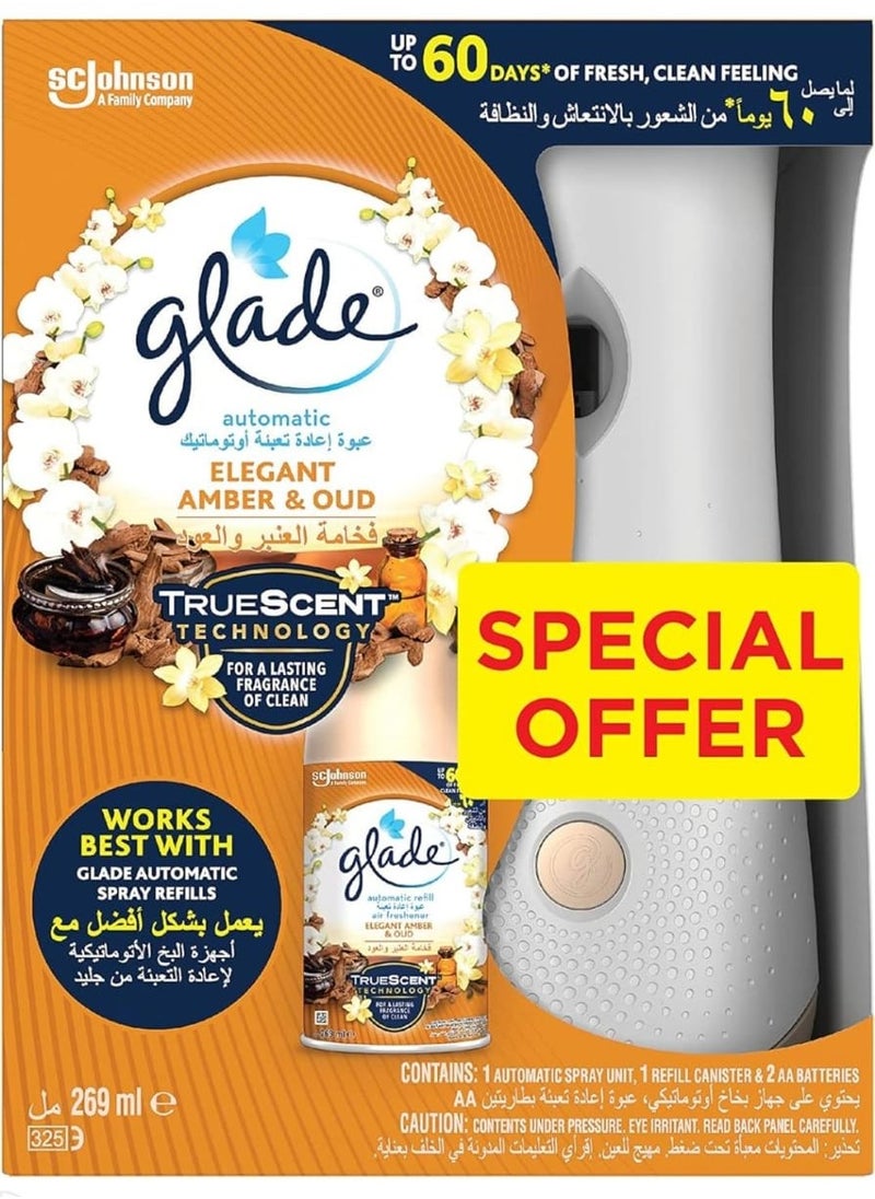 Glade - Automatic air freshener device + refill from Glade, Oud and Amber scent, 269 ml + Automatic air freshener device + refill from Glade, Vanilla Soft scent, 269 ml - Image 1