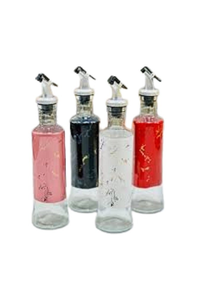 زجاجة موزع زيت الزيتون من الزجاج والستانلس ستيل للخل والزيت مع فوهة سكب خالية التنقيط للمطبخ 300 مل - 10 اونصة ستانلس زجاج - Image 2