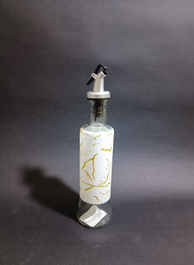 زجاجة موزع زيت الزيتون من الزجاج والستانلس ستيل للخل والزيت مع فوهة سكب خالية التنقيط للمطبخ 300 مل - 10 اونصة ستانلس زجاج - Image 3