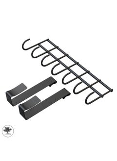 sulfar 1 Piece Premium Mild Steel Door Hangers for Clothes / Cloth Holder / Drill Free Hooks for Hanging Towel/Shirts/Coats/Over the Door Hanger (Black) 7 Hooks, Pack of 1  - Image 5