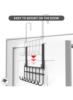 sulfar 1 Piece Premium Mild Steel Door Hangers for Clothes / Cloth Holder / Drill Free Hooks for Hanging Towel/Shirts/Coats/Over the Door Hanger (Black) 7 Hooks, Pack of 1  - Image 4