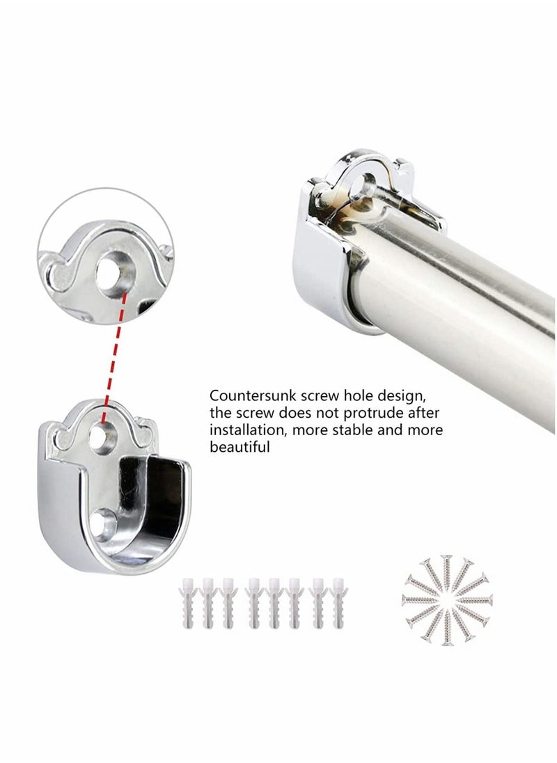 Y&D Heavy Duty Closet Pole Sockets 4 Pack Stainless Steel Rod End Supports Flange Holder with Screws  - Image 3
