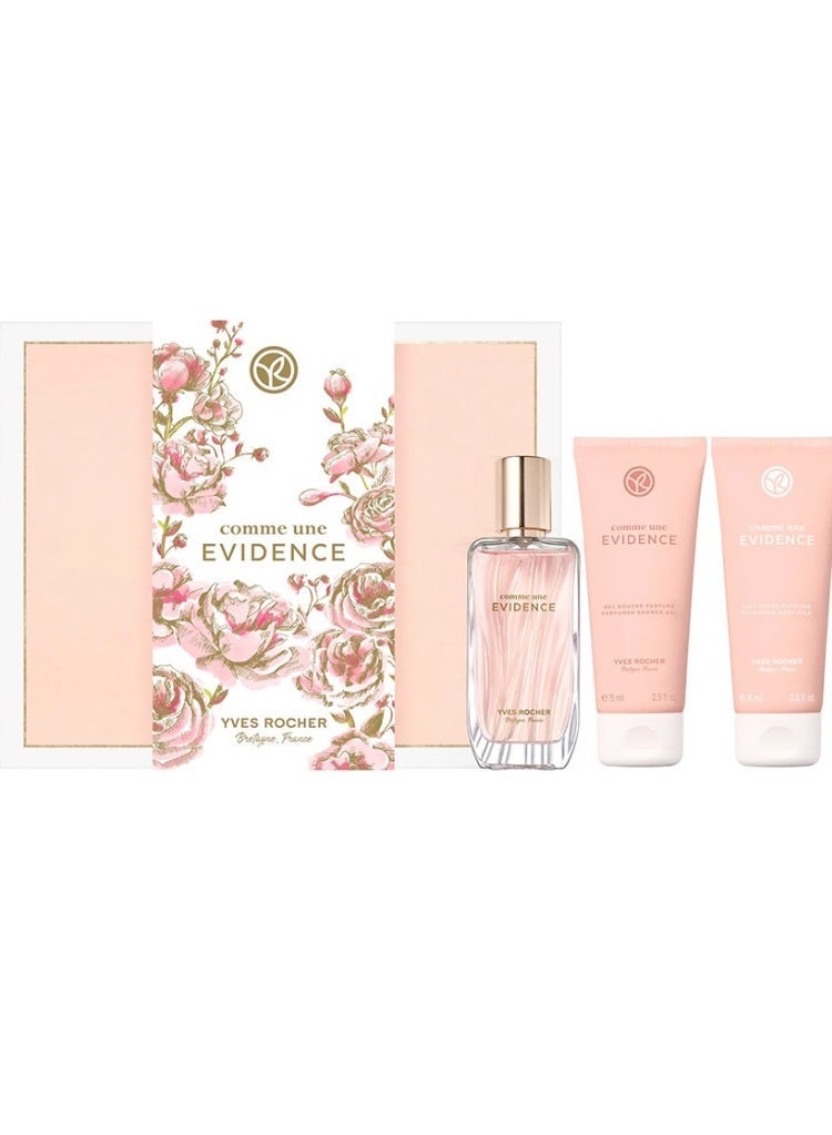 ايف روشيه صندوق هدايا ايفيدنس او اس اف ايه من ايف روش: عطر أو دو بارفان 50 مل، جل استحمام معطر 75 مل، ولوشن جسم معطر 75 مل. - Image 1