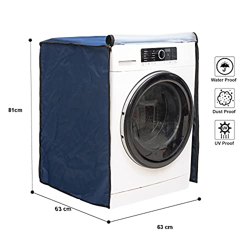 Vintage Pro Front Load Washing Machine Cover for Siemens 6.5 Kg, 7 Kg, 7.5 Kg, 8 Kg, 8.5 Kg & 9 Kg (63cmsX63cmsX81cms) Blue - Image 2