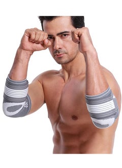 JINGBA SUPPORT 2 Pack Elbow Support Straps, Adjustable Straps Elbow Compression Sleeves 1 Pair, For Tennis Elbow Relief, Weightlifting, Arthritis, Exercise, Reduce Joint Pain During Fitness Activities (L)  - Image 2