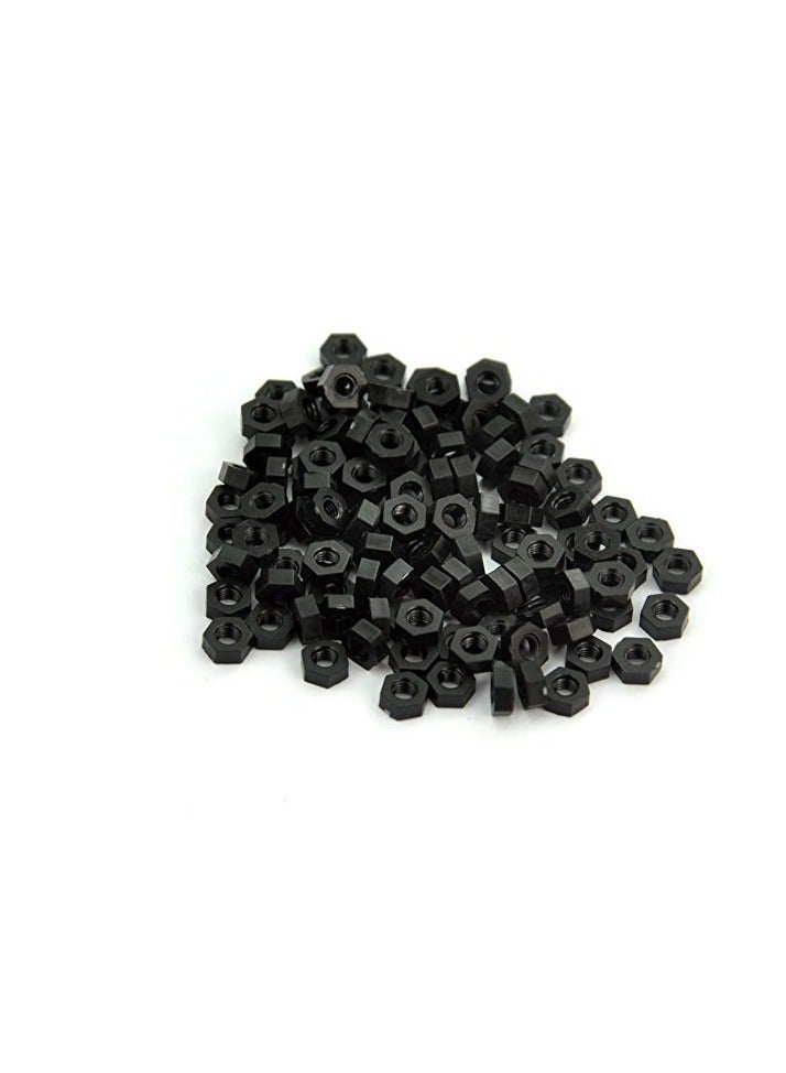 صامولة سداسية من النايلون الأسود مقياس إلكترونيات-صالون، سداسية.