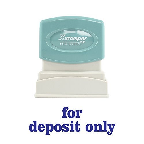 Xstamper 1333 for Deposit ONLY, Pre Inked Laser Engraved Rubber Stamp, Blue Ink, Impression Size: 1/2" x 1-5/8" - Image 2
