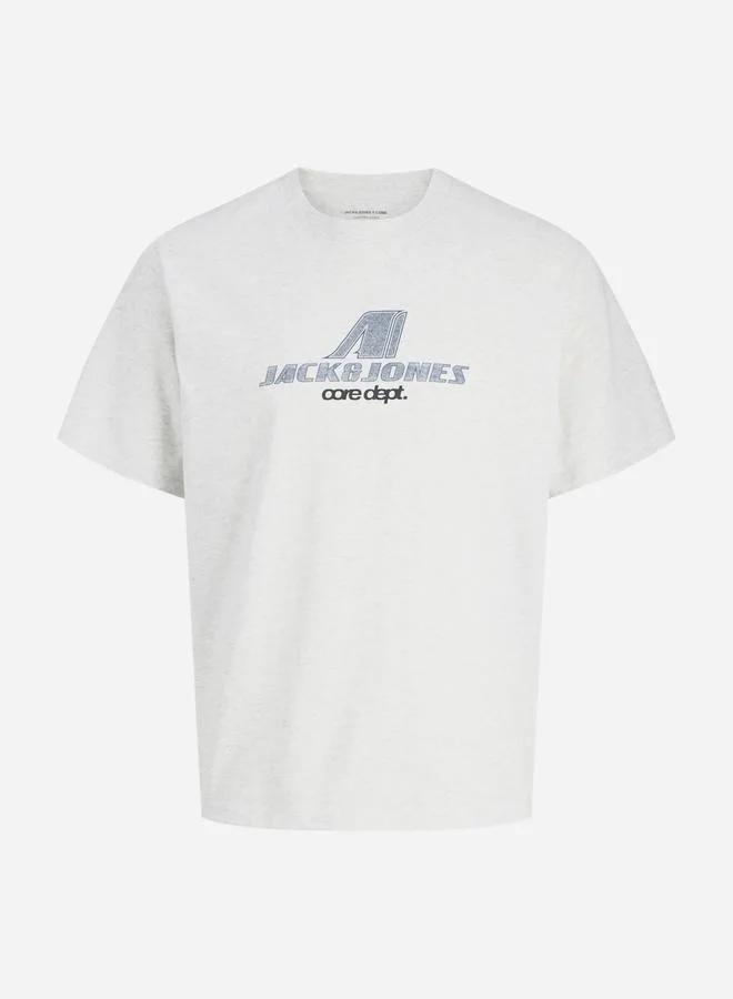 جاك اند جونز تيشيرت بطبعة أمامية وياقة دائرية