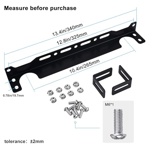 EVIL ENERGY Oil Cooler Mounting Bracket Kit Universal 340mm/13.4 inch Aluminum Alloy Black(Only Fit for Japanese-Style Oil Cooler) - Image 2