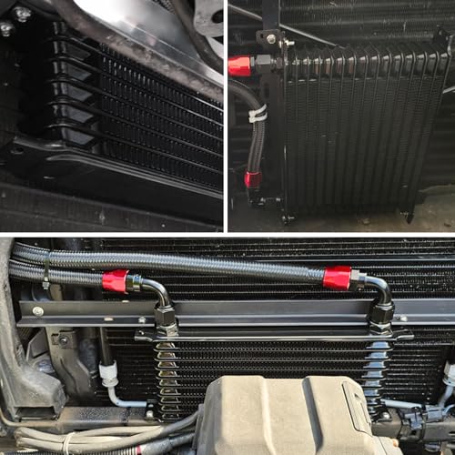 EVIL ENERGY Oil Cooler Mounting Bracket Kit Universal 340mm/13.4 inch Aluminum Alloy Black(Only Fit for Japanese-Style Oil Cooler) - Image 5