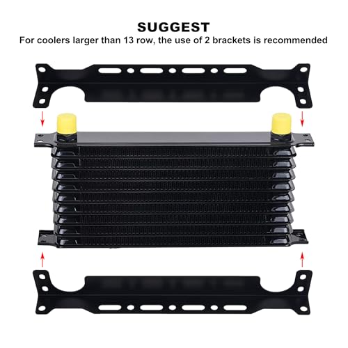 EVIL ENERGY Oil Cooler Mounting Bracket Kit Universal 340mm/13.4 inch Aluminum Alloy Black(Only Fit for Japanese-Style Oil Cooler) - Image 4