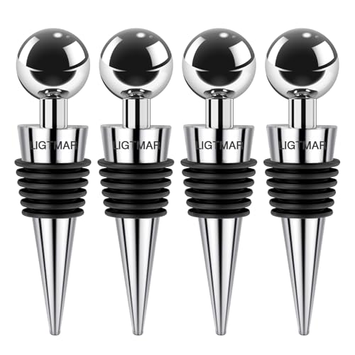 LIGTMAR 4Pcs Wine Saver Wine Stopper Wine Bottle Plug with Silicone Reusable Wine Corks, Expanding Beverage Bottle Stopper, Reusable Bottle Sealer Keeps Wine Fresh - Image 1