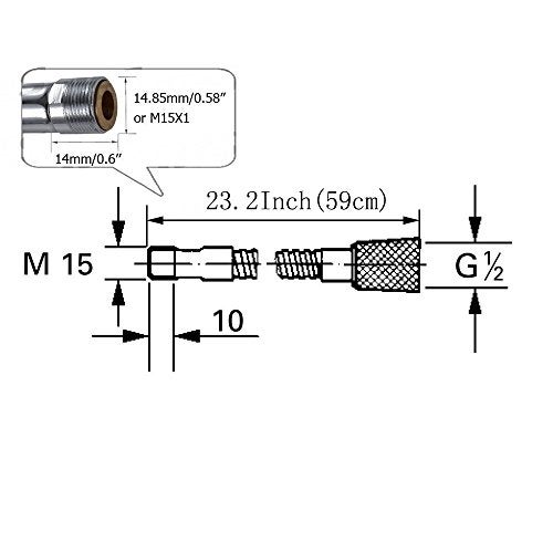 Weirun Commercial Style 232Inch Spring Pull Down Kitchen Sink Faucet Pull Out Hose Replacement Part Stainless Steel - Image 3