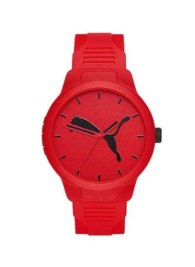 بوما Reset V2 Silicone Strap Analog Wrist Watch for Men PU P5003-43mm-Red