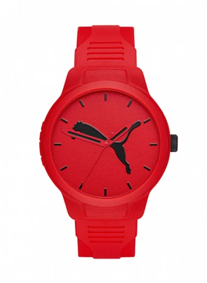 بوما Reset V2 Silicone Strap Analog Wrist Watch for Men PU P5003-43mm-Red