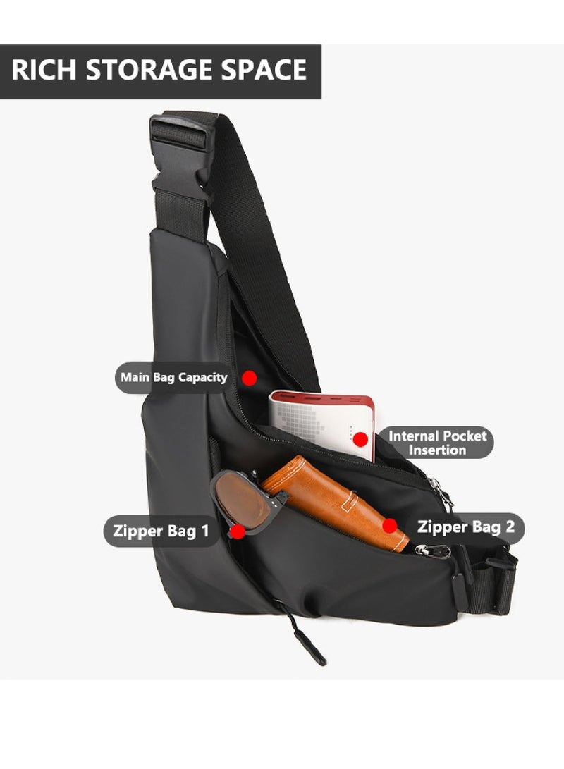 Sling Bags Mens Lightweight Crossbody, Men Chest Bag Anti Theft Water-Resistant Crossbody Bag Classic Design Shoulder Bag, for Outdoor Activities Travel, Camping  - Image 3