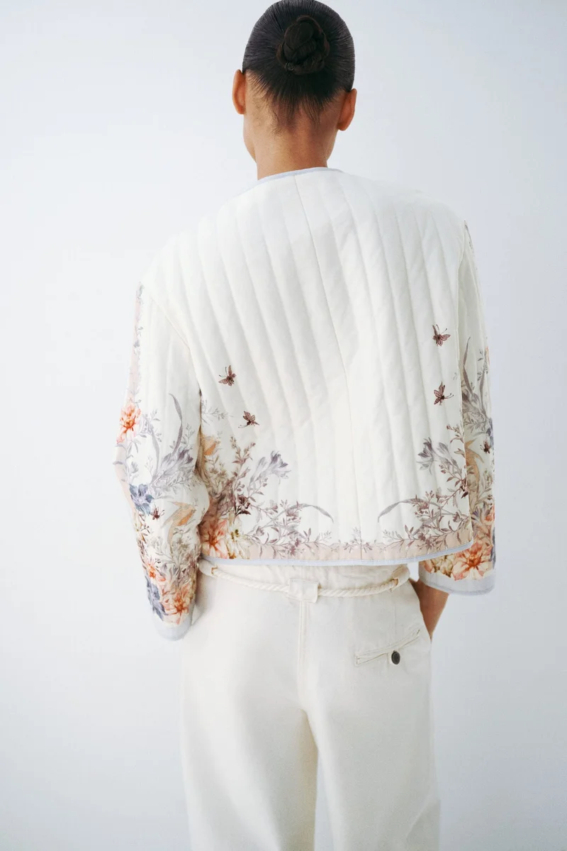 H&M  Quilted linen-blend jacket for Women | Best Price UAE