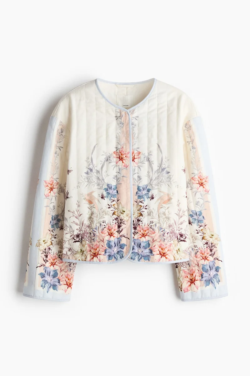 H&M  Quilted linen-blend jacket for Women | Best Price UAE