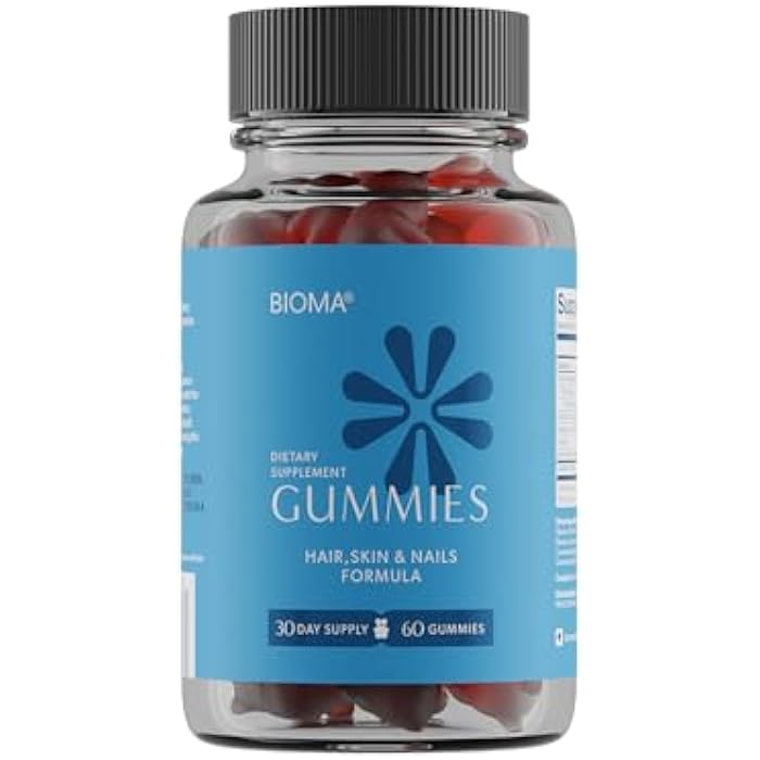 BIOMA Hair, Skin & Nails Beauty Gummies - Supports Growth & Strength with Biotin, Collagen, Zinc & Vitamins C & D - Gluten-Free - 60 Gummies (30-Day Supply) - Image 1
