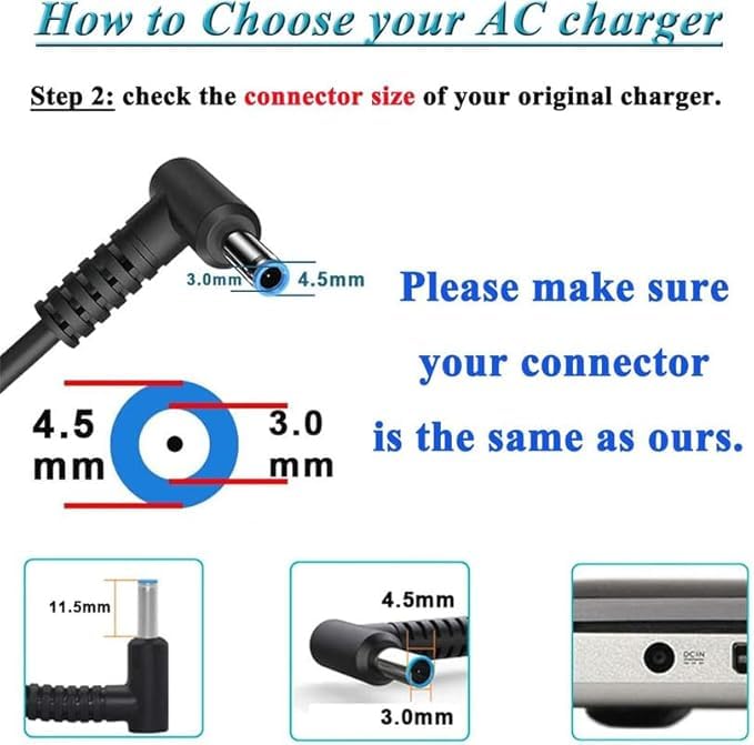 FACTOTECH 65W Laptop Charger for H P Pavilion x360 14 15 17, HP Envy 13 15 X360, H P Elitebook 840 G5, H P ProBook HP Chromebook H P Stream Series, H P Spectre 710412-001 19.5V 3.33A H P Adapter - Image 2