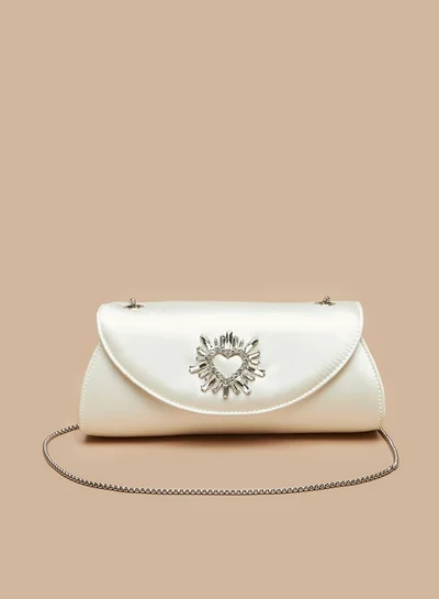 Celeste Women's Embellished Crossbody Bag with Button Closure and Chain Strap