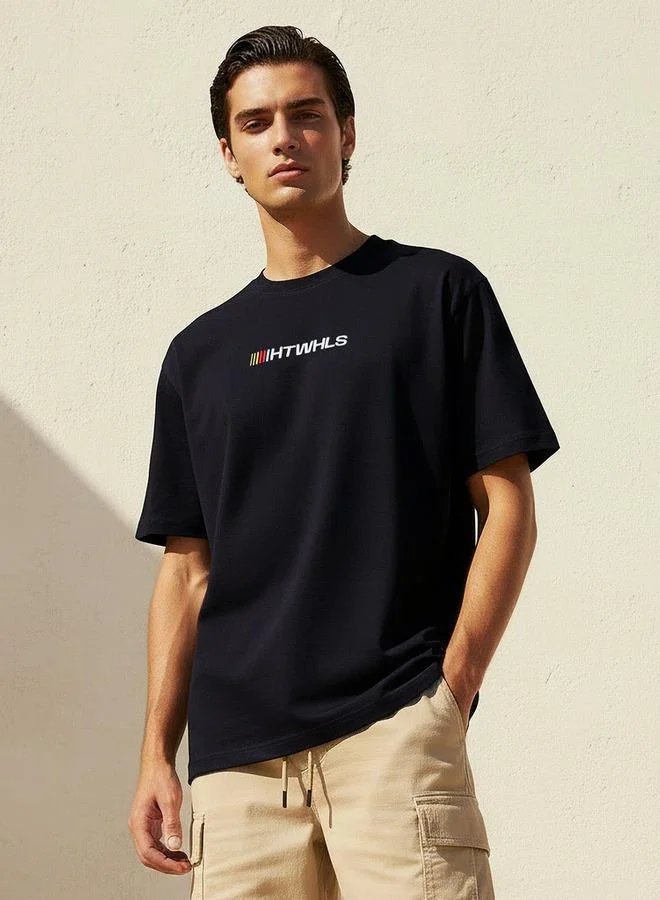 اس بي كاركترز Men Regular Fit Crew Neck Short Sleeves Hot Wheels Print T shirt
