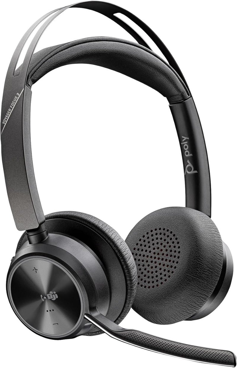 Poly HP Poly Voyager Focus 2 Headset  Microsoft Teams Certification  Google Assistant Siri  Stereo  USB Type C  WiredWireless  Bluetooth  2986 ft  OverTheHead  Binaural  Supraaural  4 C - Image 1