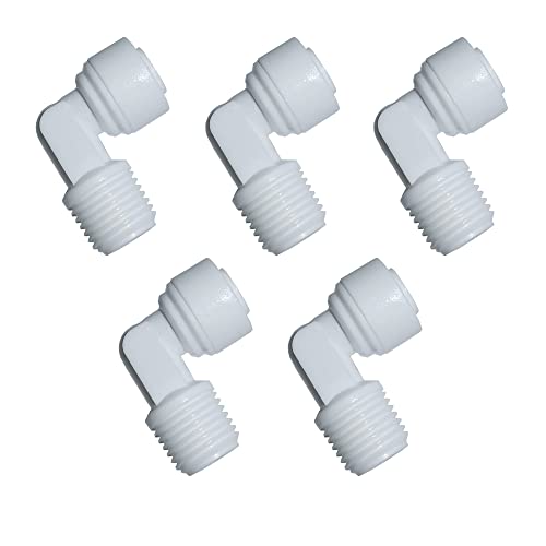 YZMSZ YZM Elbow Male Thread Adapter 1/4" Male x 1/4" OD Tube Quick Connect. - Image 1
