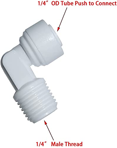 YZMSZ YZM Elbow Male Thread Adapter 1/4" Male x 1/4" OD Tube Quick Connect. - Image 2