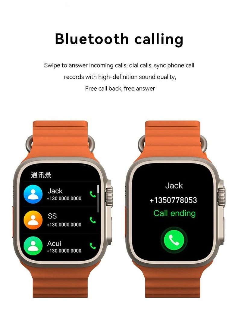 W&O - X8+ Plus Ultra Series 8 Wearfit PRO (2023) Smart Watch 2.08 Inch IPS display NFC Bluetooth V5 Call Wireless Charger (Black) - Image 1