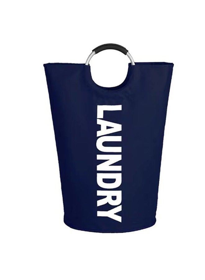 Large Capacity Oxford Cloth Laundry Hamper Foldable Aluminum Ring Laundry Basket Toy Storage Bag Black 112L 