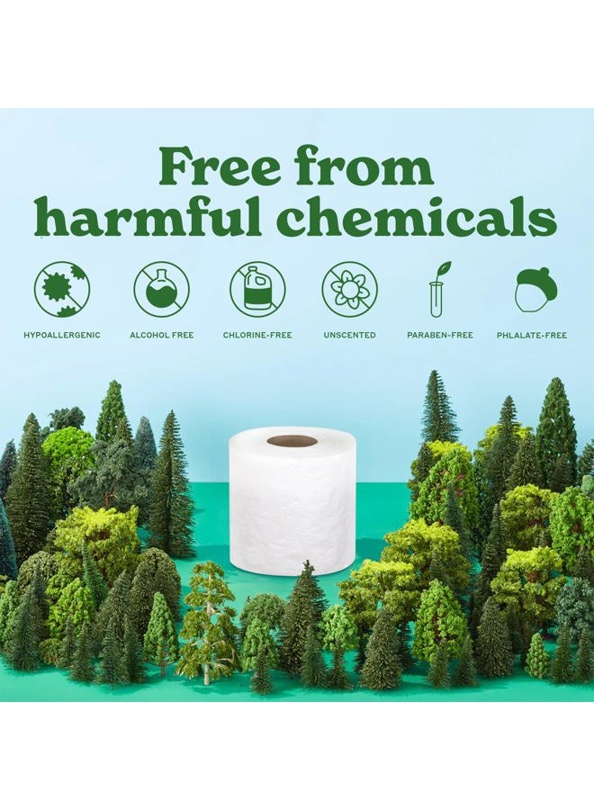 CABOO Tree Free Bamboo Toilet Paper, Septic Safe, Biodegradable, Eco Friendly Bath Tissue with Soft, Quick Dissolving 2 Ply Sheets (300 Sheets Per Roll, 24 Double Rolls) - Image 4
