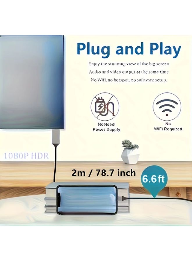 White Adapter for Connecting Phone to HD TV Monitor or Projector for Movies Videos and Photos - Image 2