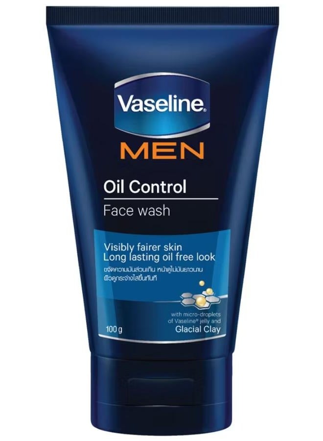 Vaseline Men Oil Control Face Wash Visibly Fairer Skin Long Lasting Oil Free Lock 100 g