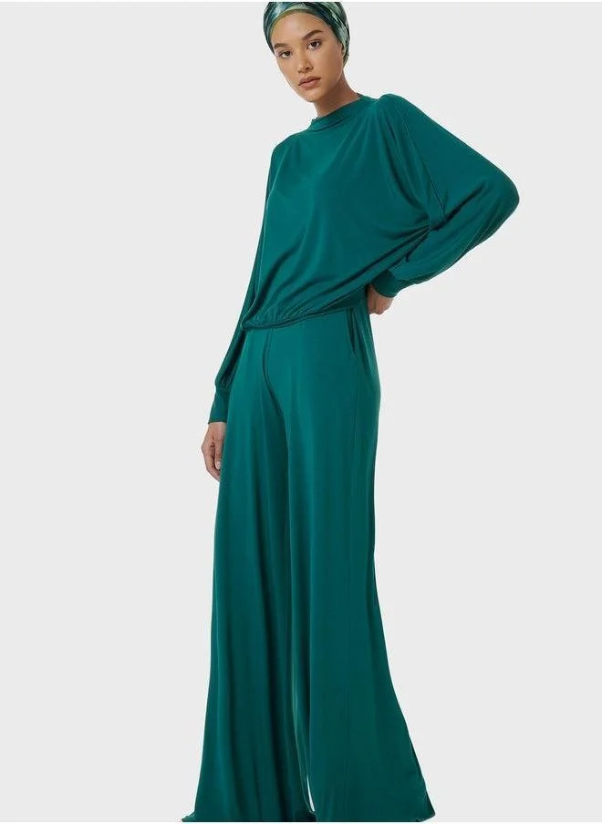 leem Batwing Ribbed Waist Top