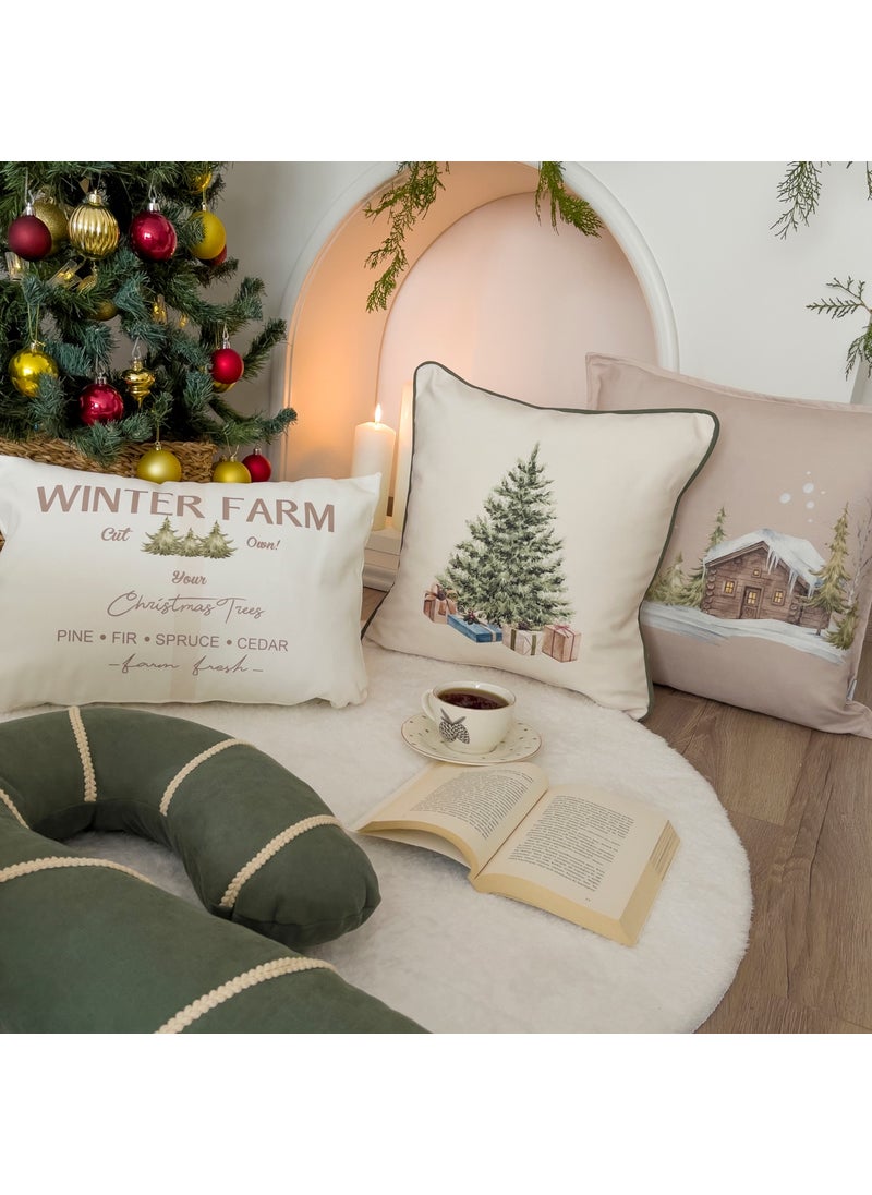 Ritmo Home Winter New Year Set of 3 Throw Pillow Covers with Piping  - Image 4