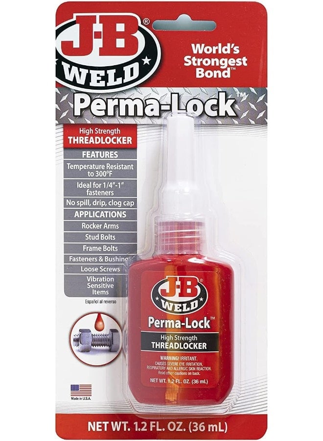 J-B WELD 27136 Perma-Lock High Strength Threadlocker - Red - 36 Ml - Image 1