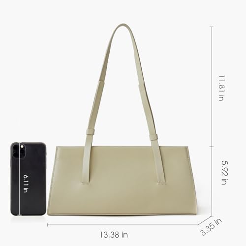 DONNAIN Genuine Leather Trendy Shoulder Bag for Women, Small Women Handbag and Clutch Purse (Beige) - Image 2