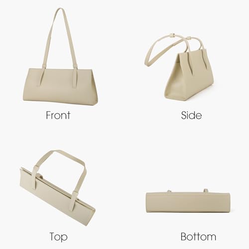 DONNAIN Genuine Leather Trendy Shoulder Bag for Women, Small Women Handbag and Clutch Purse (Beige) - Image 3