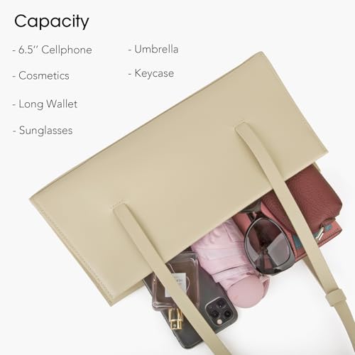 DONNAIN Genuine Leather Trendy Shoulder Bag for Women, Small Women Handbag and Clutch Purse (Beige) - Image 4