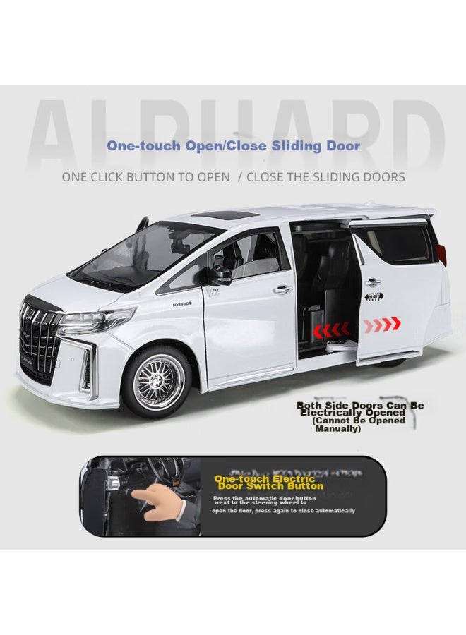 Black mamba Hei Manba E'fa White 1：18 Business Car Model, Realistic Alloy Children's Car Model Toy, Collectible Display Piece, Toy Car - Image 2