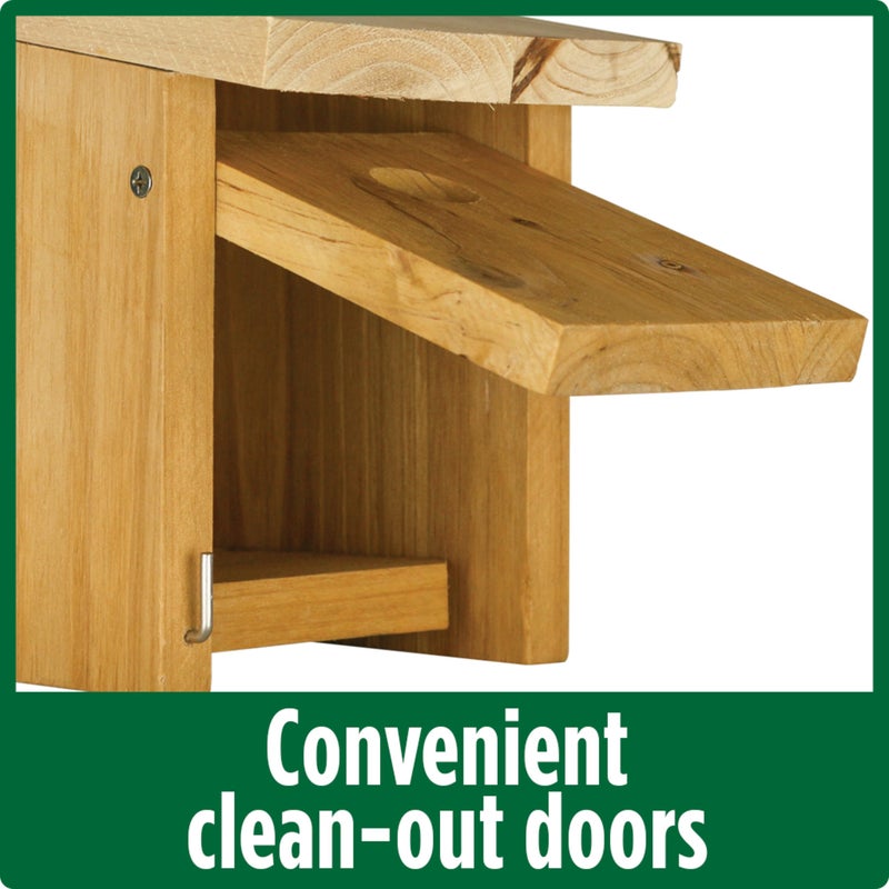 Wild Wings Nature's Way Cedar Box Wren House with Clean-Out Door, Wild Bird House and Outdoor DÃ©cor, Brown - Image 3