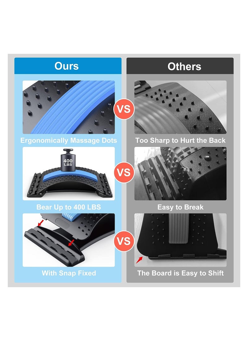 Rock Pow - Back Stretcher For Lower Back Pain Relief 3 Level Adjustable Lumbar Back Cracker Board - Image 1