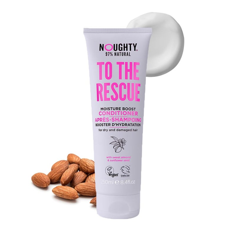 Noughty 97% Natural To The Rescue Moisture Boost Conditioner, to Gently Cleanse and Replenish Lost Moisture with Sweet Almond and Sunflower Seed, Sulphate Free Vegan Haircare 250ml - Image 2