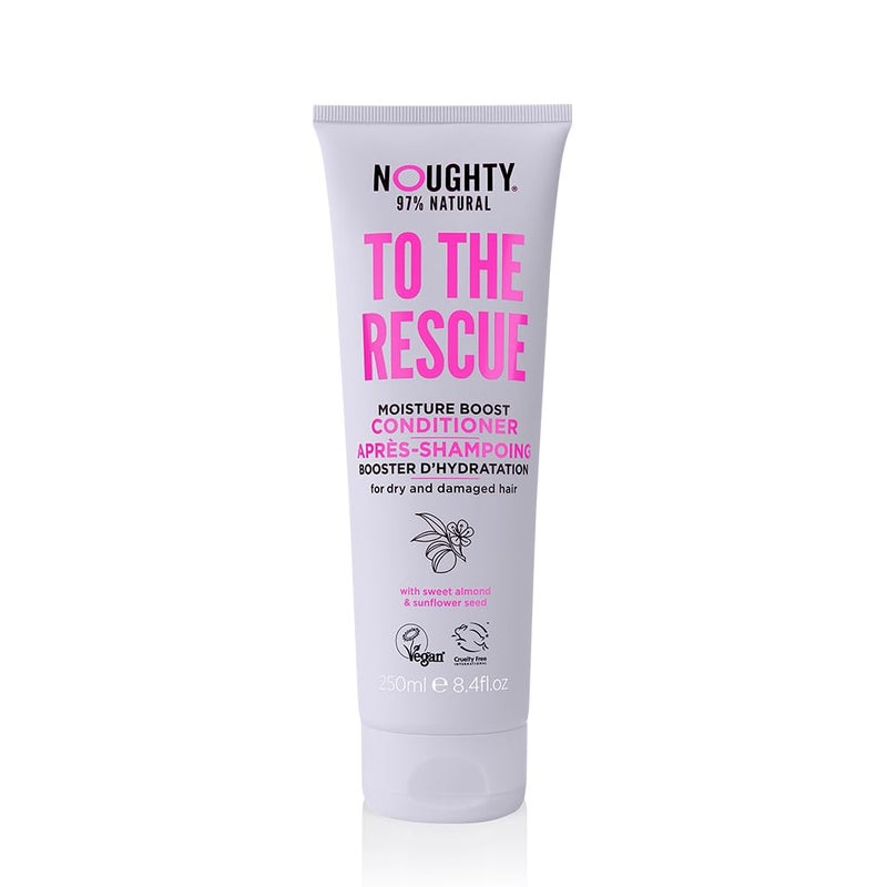 Noughty 97% Natural To The Rescue Moisture Boost Conditioner, to Gently Cleanse and Replenish Lost Moisture with Sweet Almond and Sunflower Seed, Sulphate Free Vegan Haircare 250ml - Image 1