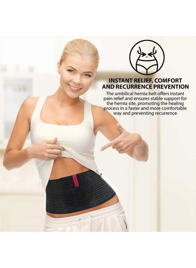 Ortonyx Premium Umbilical Hernia Belt for Men and Women / 6.25" Abdominal Binder With Hernia Support Pad - Navel Ventral Epigastric Incisional and Belly Button Hernias - Black OX5241-S/M  - Image 2